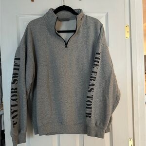 Taylor Swift Eras Tour Exclusive Gray Quarter Zip Sweatshirt - XL